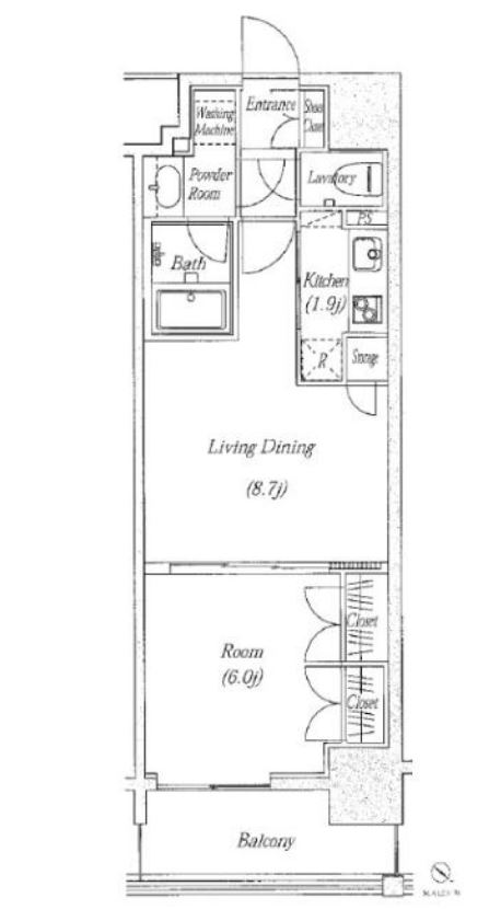 エピック東日本橋レジデンス　1202号室　間取り