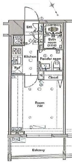 メイクスデザイン南青山　703号室　間取り
