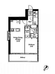 KDX大伝馬レジデンス　401号室　間取り