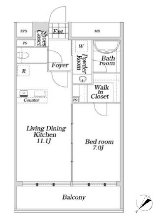 KDX大伝馬レジデンス　502号室　間取り
