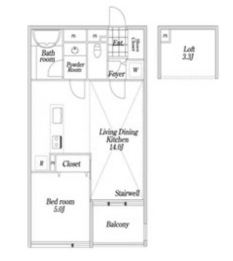 KDX大伝馬レジデンス　505号室　間取り