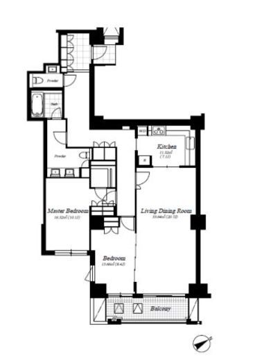 麻布第一マンションズ　402号室　間取り