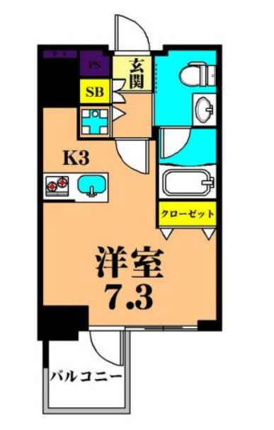 プライマル大井仙台坂　203号室　間取り