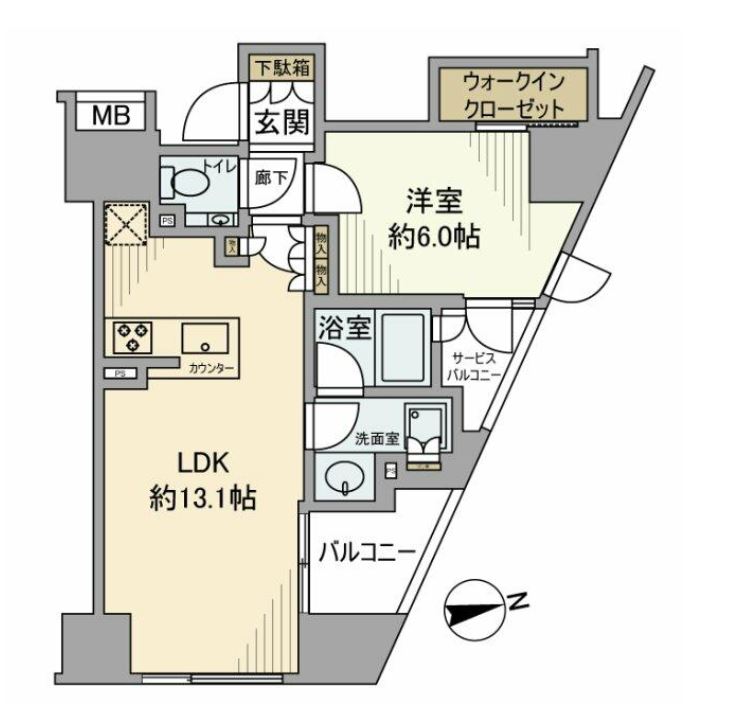 シティハウス市谷薬王寺　11F号室　間取り