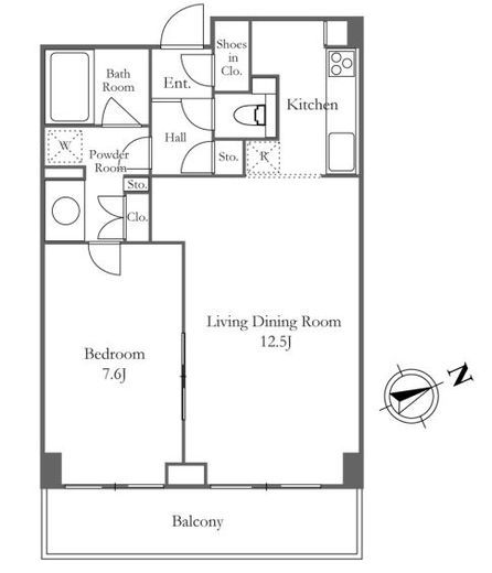 パークプレイス三田　202号室　間取り