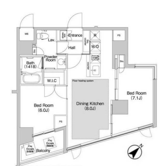 BPRレジデンス渋谷　802号室　間取り