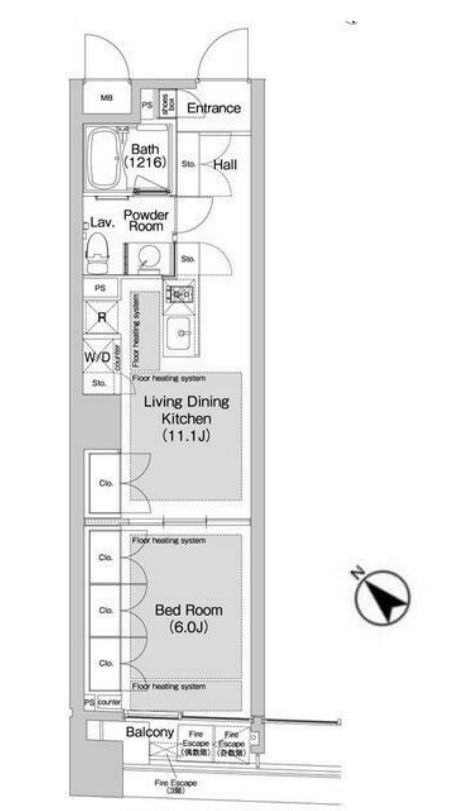 BPRレジデンス渋谷　708号室　間取り