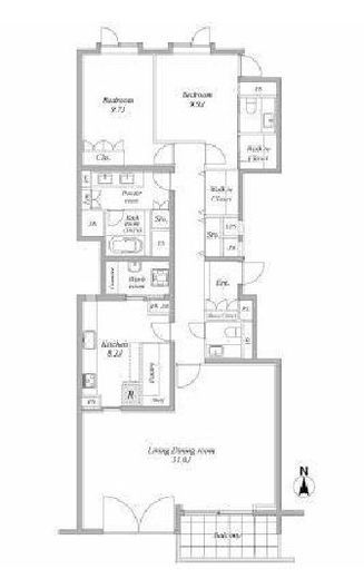 フォレストテラス松濤　3F1号室　間取り