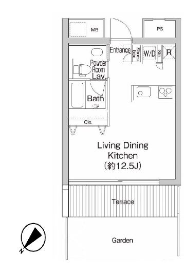 プライムアーバン市谷仲之町　102号室　間取り
