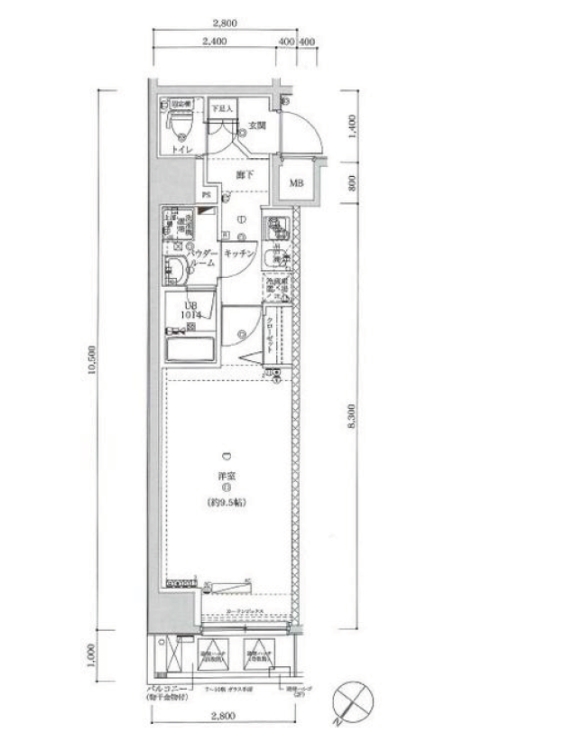 スパシエ日本橋エセンザ　10F号室　間取り