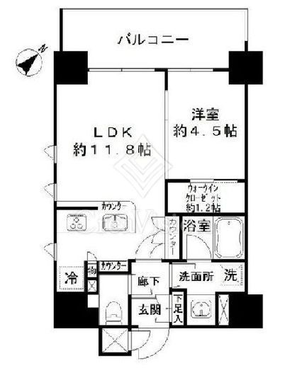 パークリュクス日本橋小網町mono　301号室　間取り