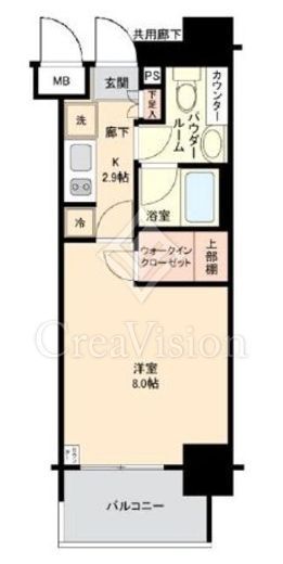 パークリュクス日本橋小網町mono　705号室　間取り