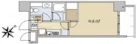 パークリュクス日本橋小網町mono　805号室　間取り