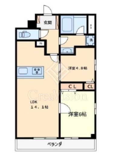 日本橋三越前アムフラット壱番館　1006号室　間取り