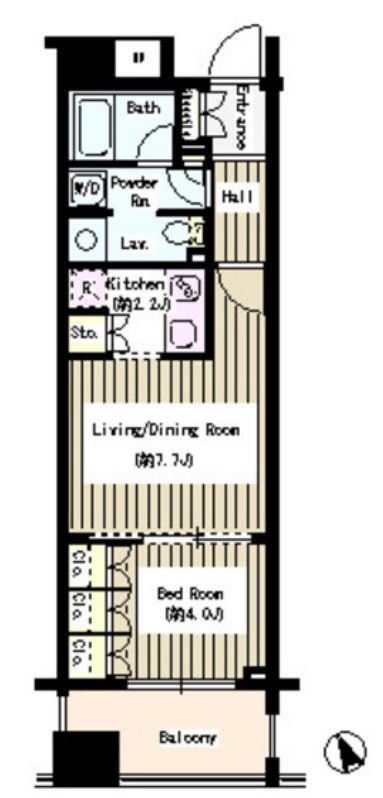 コクヨーレ日本橋　308号室　間取り