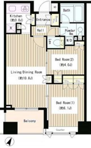 コクヨーレ日本橋　1203号室　間取り
