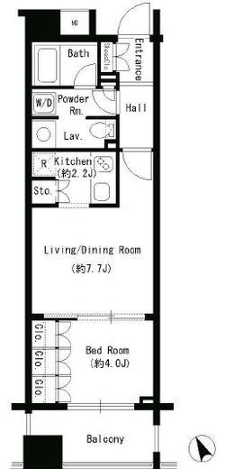 コクヨーレ日本橋　908号室　間取り
