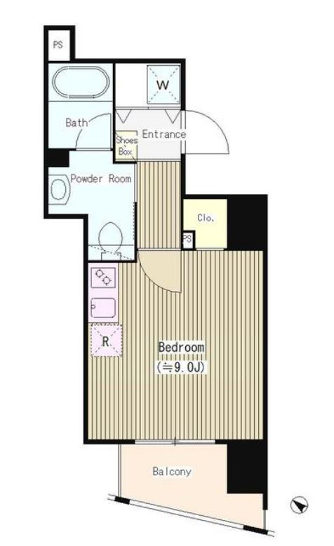 アクアアンビシャス八丁堀　202号室　間取り