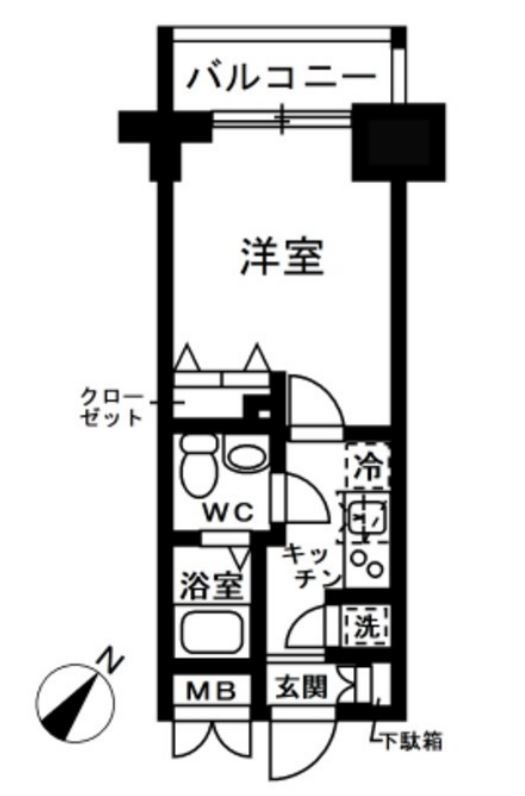 レジディア日本橋人形町2　1210号室　間取り