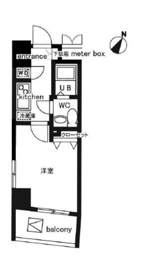 レジディア日本橋人形町Ⅱ　1204号室　間取り