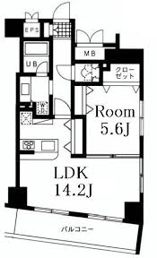 レジディア日本橋人形町2　1301号室　間取り