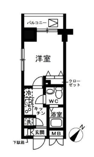 レジディア日本橋人形町Ⅱ　805号室　間取り
