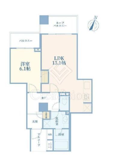 レジオン白金クロス　1407号室　間取り