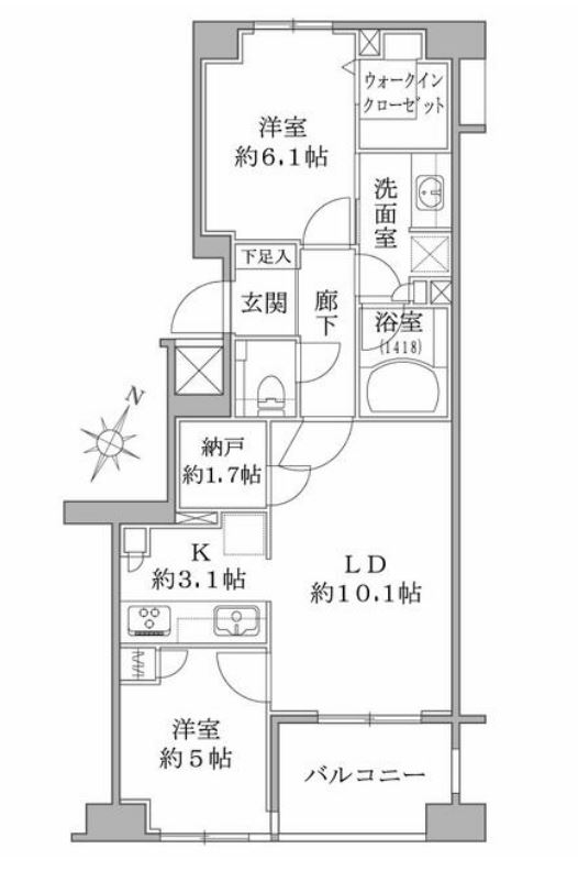 ブリリア目黒東山　203号室　間取り