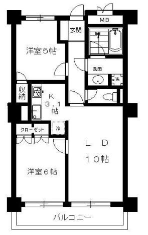 マートルコート恵比寿2000　502号室　間取り