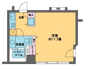カスタリア水天宮2　1103号室　間取り