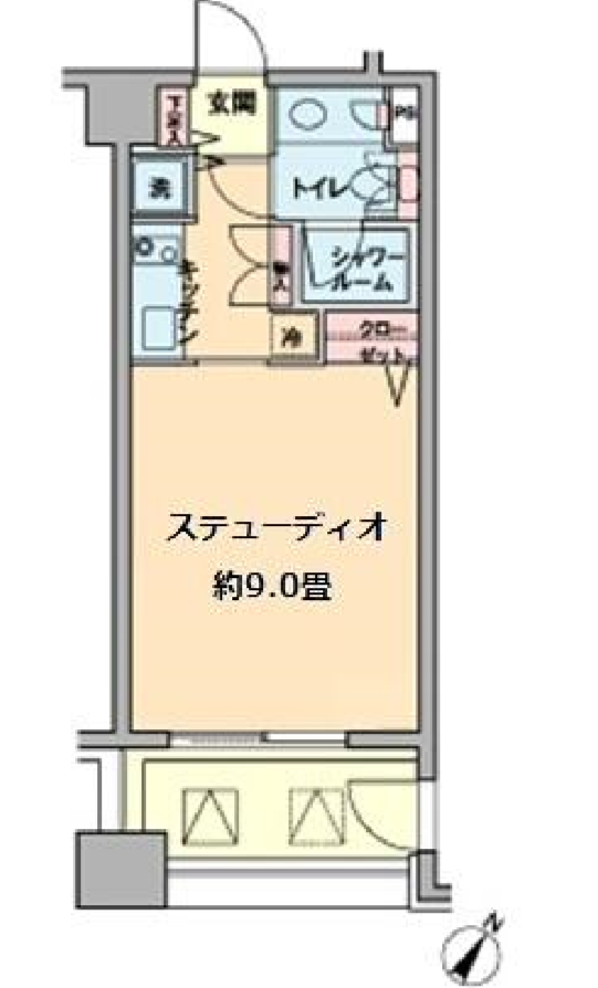 カスタリア水天宮　306号室　間取り