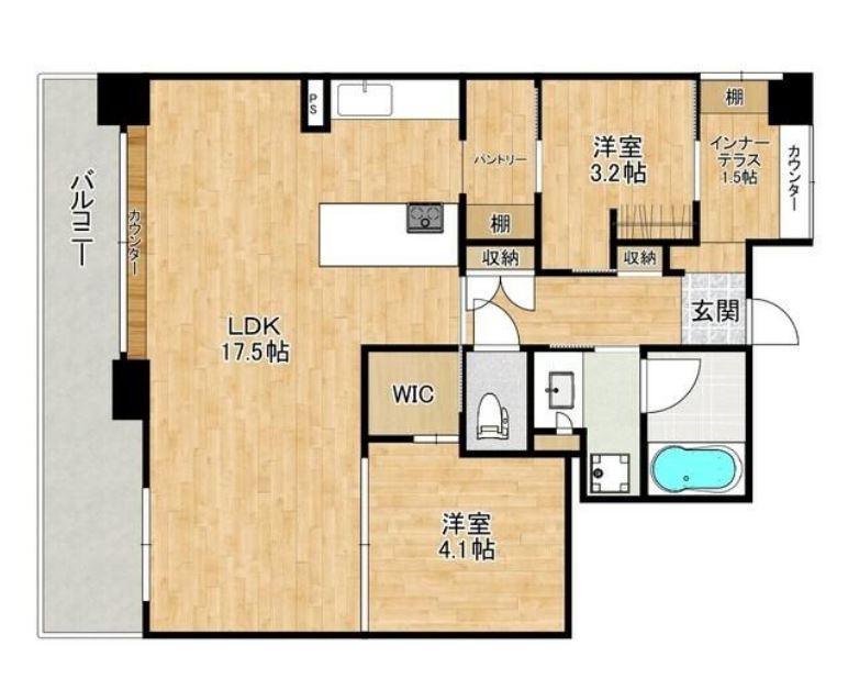 品川戸越パークホームズ　802号室　間取り