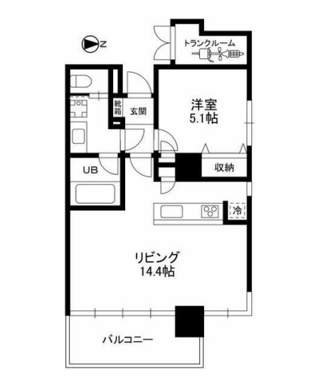 ココスペース麻布十番　802号室　間取り