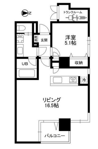 ココスペース麻布十番　502号室　間取り
