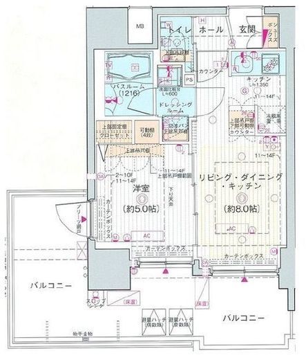 エステムプラザ品川大井町クリスタルヒルズ　1301号室　間取り