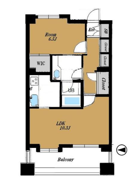 ライオンズシティ戸越銀座　1302号室　間取り