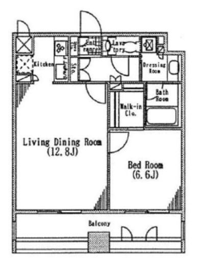 パークハビオ京橋　1302号室　間取り
