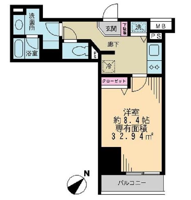 アーク銀座京橋　405号室　間取り