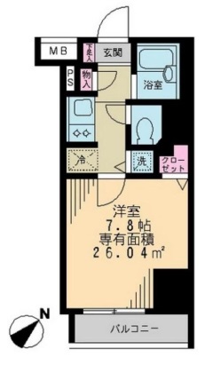 アーク銀座京橋　206号室　間取り