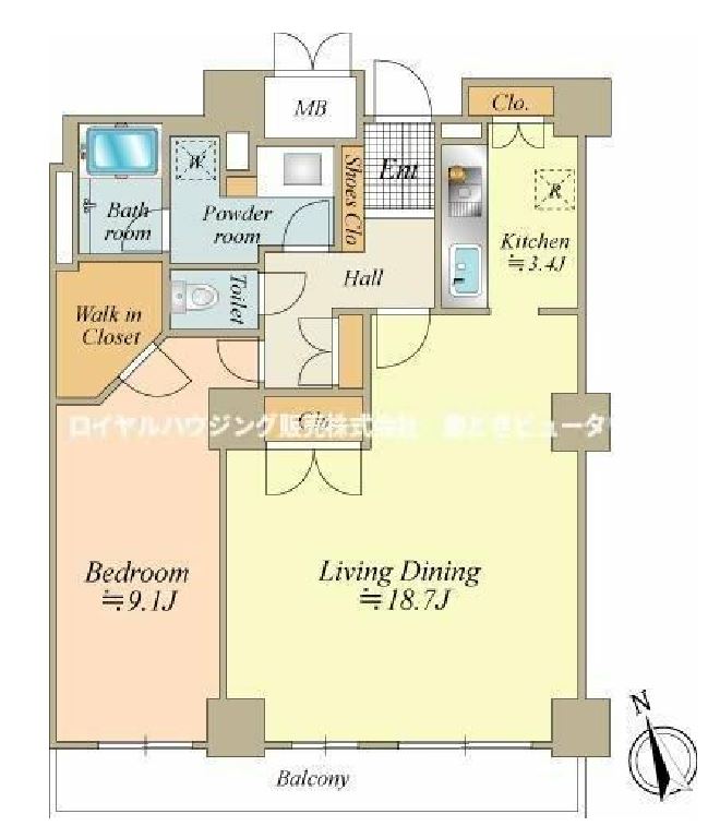 ソフィアタワー勝どき　1403号室　間取り