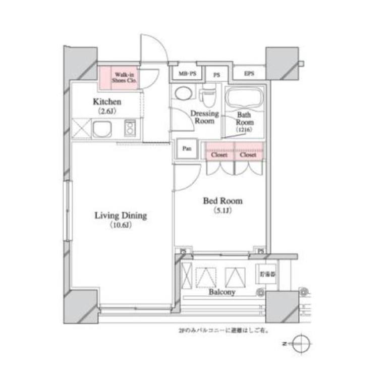 パークキューブ八丁堀　1104号室　間取り