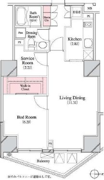 パークキューブ八丁堀　1507号室　間取り