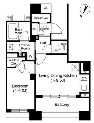 イニシアイオ西麻布　1003号室　間取り