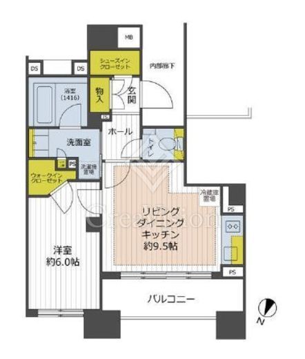 イニシアイオ西麻布　1203号室　間取り