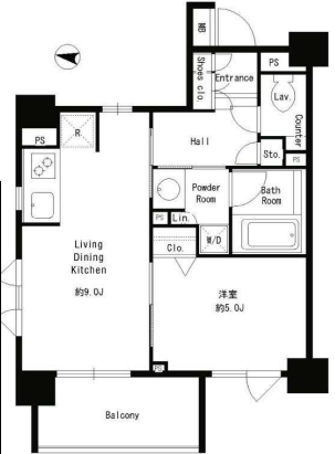 パークキューブ本郷　1301号室　間取り