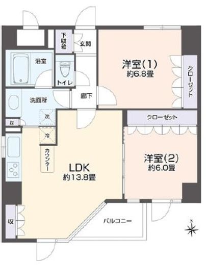 リエトコート四谷　506号室　間取り
