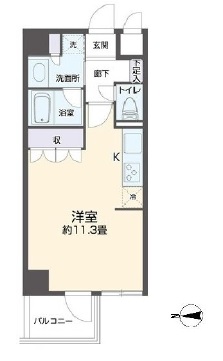 リエトコート四谷　602号室　間取り