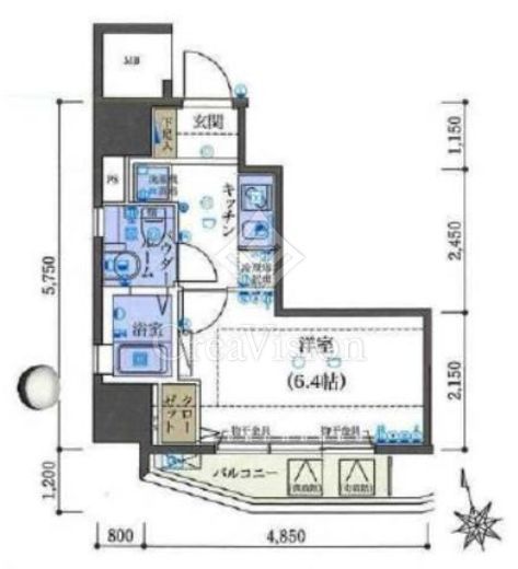 リヴシティ文京本郷　1202号室　間取り