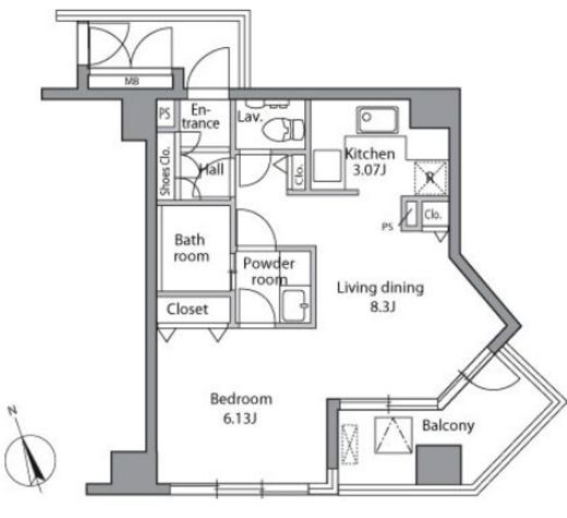 レジディア自由が丘　405号室　間取り