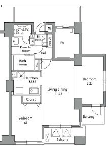 レジディア自由が丘　702号室　間取り